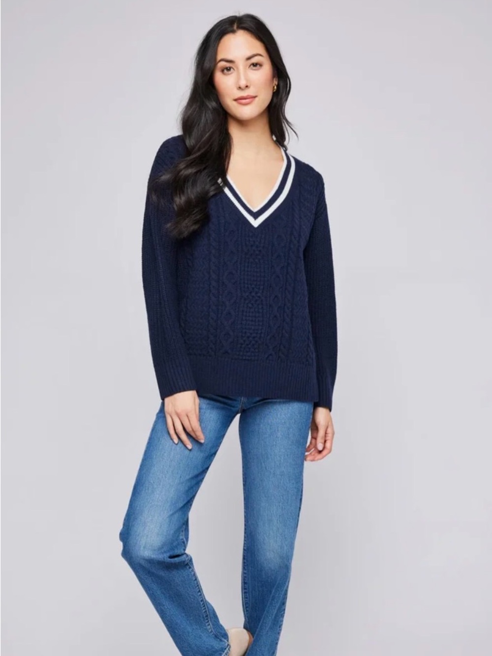 Gentle Fawn cable-Knit V-Neck Sweater